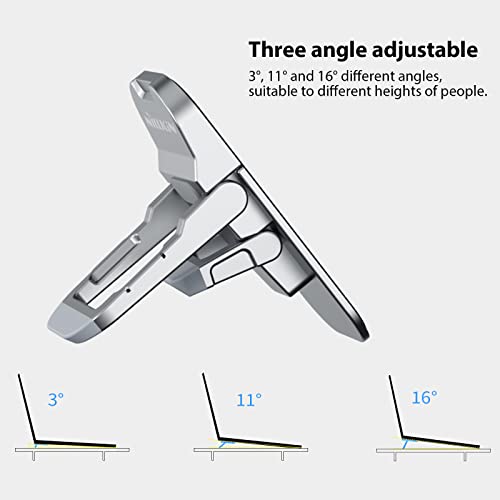 Nillkin 2 mini soporte para portátil para MacBook y portátil, soporte para portátil plegable ajustable con almohadilla de silicona antideslizante para portátil, MacBook/Notebook/Teclado (plata)