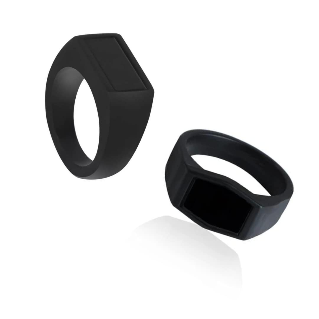 BELLINA Black Alloy Stainless Steel Metal Finger Ring Combo For Boys And Men | Trending Titanium Ring For Boys And Men (Pack Of 2) (B09ZY1BPGR) Amazon Price History, Amazon Price Tracker