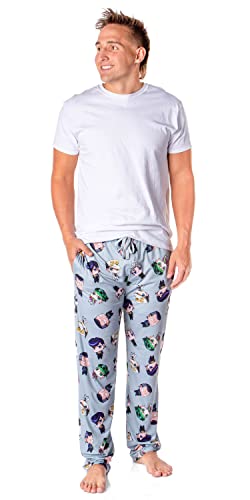 Jojo's Bizarre Adventure Men's Diamond Is Unbreakable Chibi Character Adult Lounge Pajama Pants4