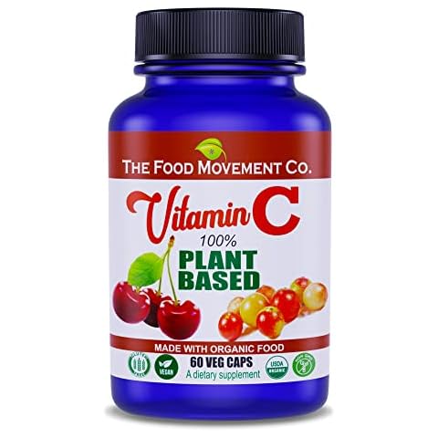 THE FOOD MOVEMENT CO. 100% Plant-Based Vitamin C 60 Capsules 125mg Cover