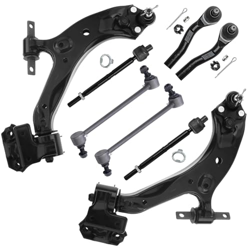 Image of Detroit Axle - 8pc Front End Suspension Kit for 2012 2013 2014 Honda CR-V, 2 Lower Control Arms with Ball Joint 4 Inner & Outer Tie Rods 2 Sway Bar End Links Replacement