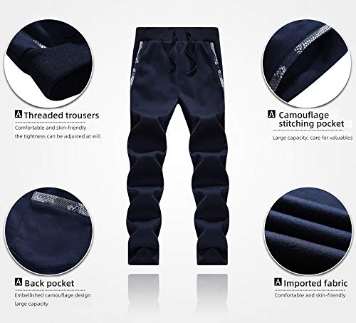 Mantors Men'S 2 Piece Fleece Tracksuit Long Sleeve Thick Running Jogging Suits Activewear Sports Set D62 Darkgray L thumb #3