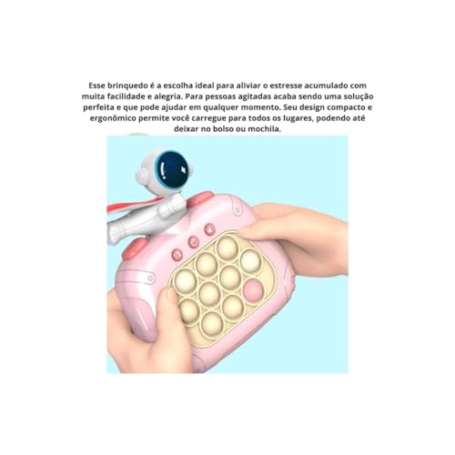 Mini Game Sensorial Console Pop-it Quick Push Divertido Brinquedo Sensorial Pop It Quick Push (Azul)