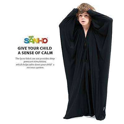 SANHO Sensory Sock Body Sock,Small,Perfect for Children with Sensory Processing Disorder,Updated Version,Black