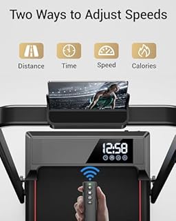 UMAY 3-in-1 Treadmill, 9% Incline Walking Pad 12KM/H Under Desk Treadmills for Home and Office, Folding Treadmill with 2.5 HP Quiet Brushless, 140KG Capacity