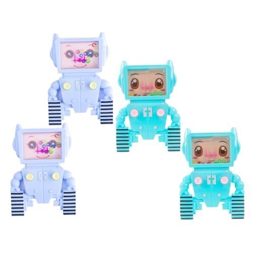 VANZACK 4 Pcs Handheld Water Game Creative Robot Shape Water Ring Toss for Fun Interactive Play for Boys Travel Family Bonding