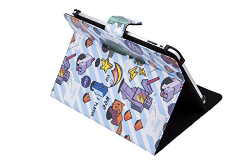 Silver HT - Funda Universal Estampada Pixel Gamer par atablet de 9 a 10,4' con función Soporte. Materiales y Acabados Goma de Seguridad Anti-Apertura.