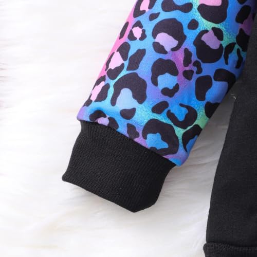 Image of Girls Fall Winter Outfits Cartoon Animal Long Sleeve Crewneck Sweatshirt Top+Sweatpant 2 Piece Clothing Set 3-9T