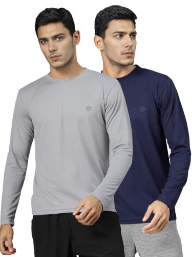 Image of CHKOKKO Gym T Shirts for Men Workout Solid Quick Dry Sports Men T-Shirts Breathable Lightweight Full Sleeve Regular Fit Round Neck Running Stylish Tshirt for man
