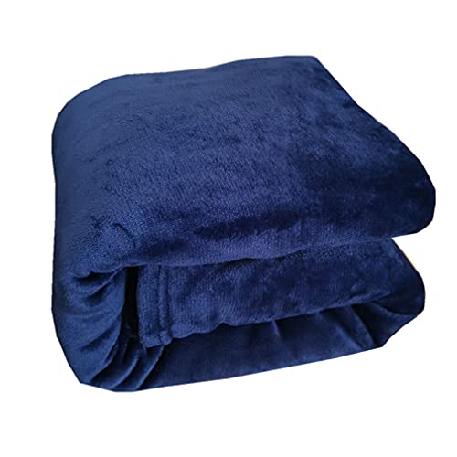 Jungerhouse Couverture et Plaid Polaire Couverture en Flanelle Peut être Utilisée comme Draps de Lit, Couverture Bébé, Housse de Canapé (Bleu Marine,70_x_100_cm)