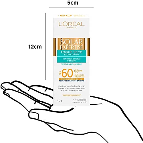 Protetor Solar Facial L'Oréal Paris Solar Expertise Toque Seco FPS 60, 40g