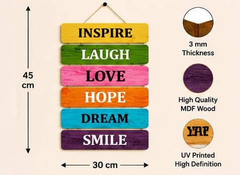 Image of Motivational Quote Wall Hanging for Home Decor | What You Think You Become, What You Feel You Attract, What You Imagine You Create MDF Wooden Wall Art | Office, Living Room & Meditation Decor (WH-40)