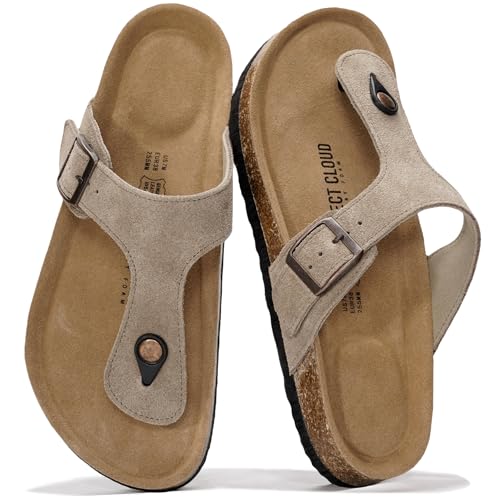 Image of Project Cloud Womens Sandals 100% Genuine Leather Thong Sandals for Women - Memory Foam Insole Women Sandals - Non-Slip Flip Flops for Women - Lightweight Sandals Women Footwear 2026