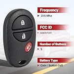 Key Fob Replacement Compatible with Toyota 2004-2015 Tacoma/2007-2015 Tundra/2004-2015 Sienna/2004-2014 Sequoia/2007-2013 Highlander Keyless Entry Remote Control for GQ43VT20T 89742-AE010(2-Pack) - Image 3