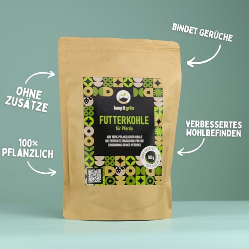 Futterkohle für Pferde 500g – 100% pflanzlich & naturbelassen | Premium Kohlegranulat zur täglichen Fütterung | staubarm & geruchsneutral | hochwertige Ergänzung für ausgewogene Pferdeernährung