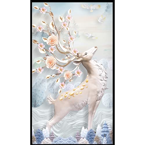 Peinture au diamant 5D wapiti rose grand format mosaïque adultes