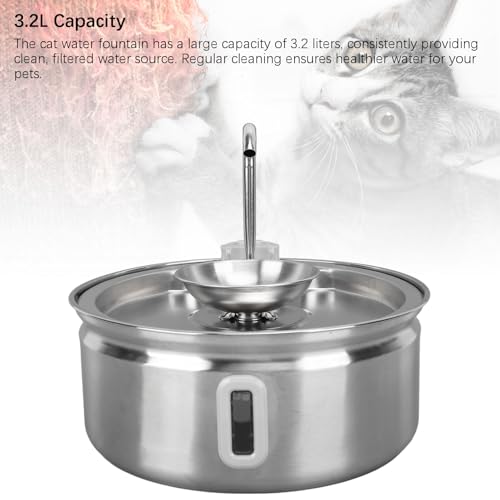 Fuente de Agua para Gatos de Acero Inoxidable 3.2L miniatura 2