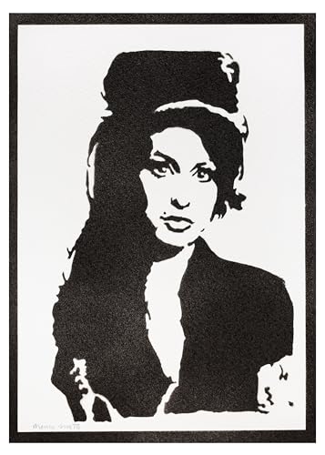 moreno-mata Amy Win... Autentico Graffiti Hecho a Mano Handmade Poster Musica Laminas Decorativas Pared Cuadros Decoracion Salon Modernos Regalos Originales para Hombre y Mujer