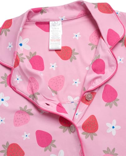 Rene Rofe Girls' Pajama Set - 2 Piece Button Down Sleep Shirt and Lounge Shorts - Sleepwear Set for Girls (4-12)3