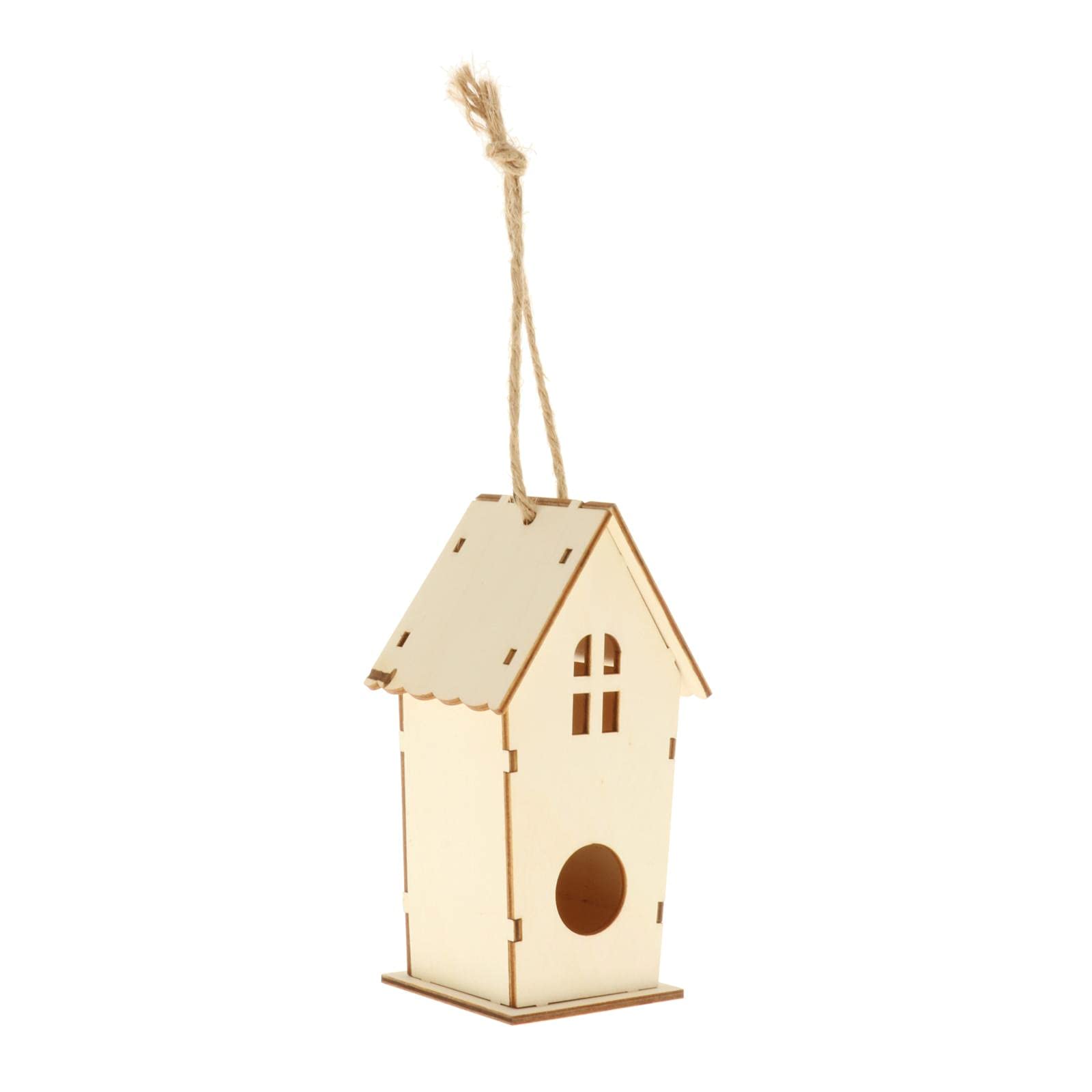 TRENDYNEST® Unfinished Natural Wooden Bird House Hanging Birdhouse Window Decoration Style 1 | Home & Garden | Yard, Garden & Outdoor Living | Bird & Wildlife Accessories | Birdhouses-image-19