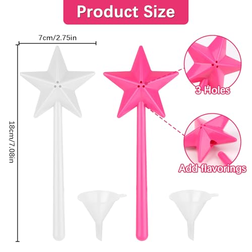 VMUTGA 2 Stück Salzstreuer Zauberstab, Magisches Gewürzstreuer mit 2 Kleinen Trichtern, Stern Gewürzstreuer Zauberstab, Spices Spice Shaker für Küche Cooking