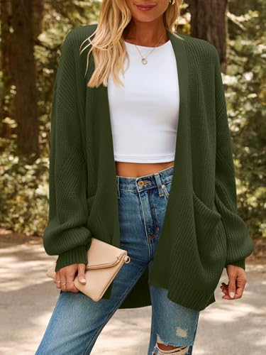 Image of LILLUSORY Womens Oversized Cardigans Soft Knit Cardigan Sweater with Pockets