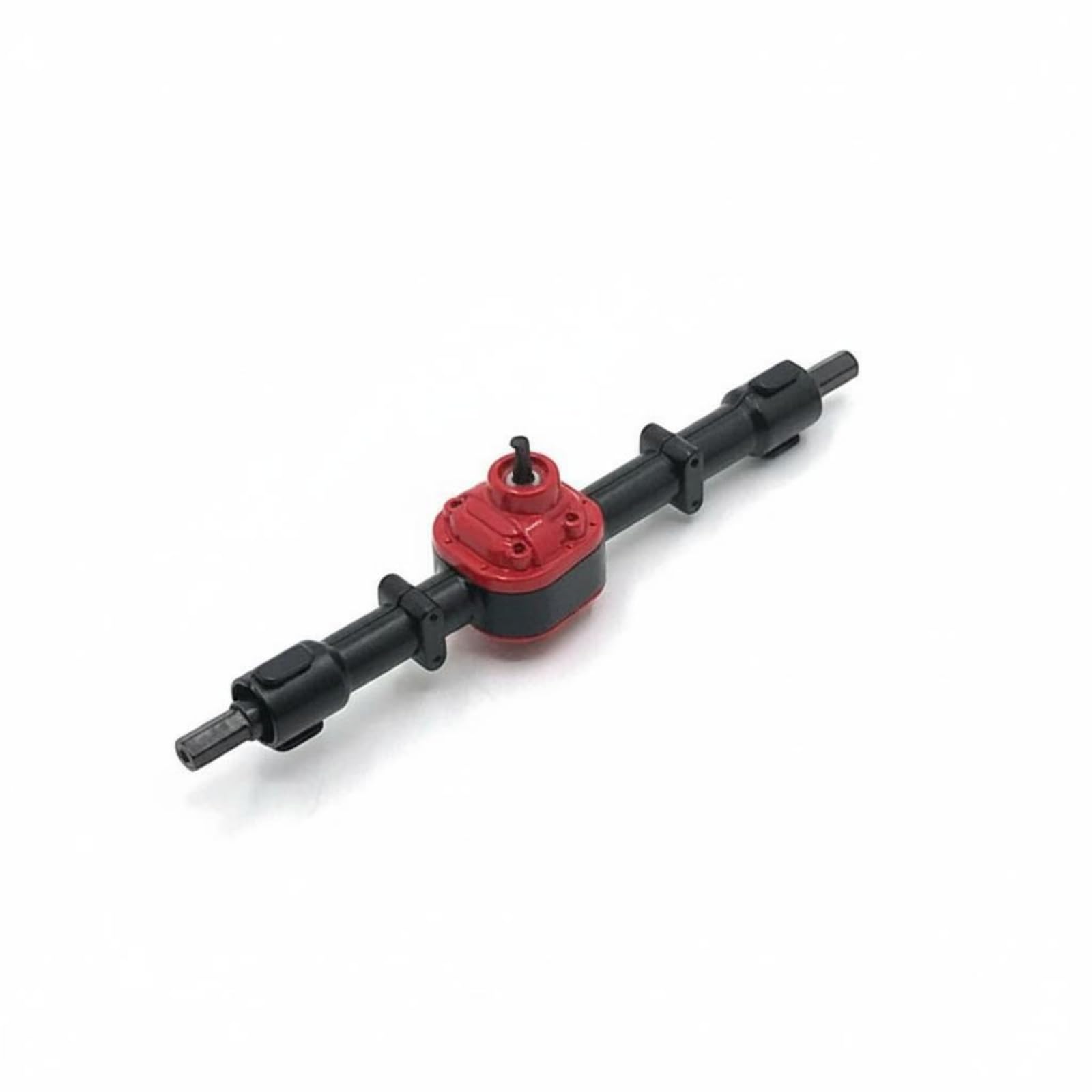 Fahrzeugachse Vorderachse Hinterachse Achsgetriebe Metall Achse für RC Auto 1 12 Robuste Stahlzahnräder für Sanfte Kraftübertragung Und Stabilen Lauf, Schwarz, Rot, Hinterachse