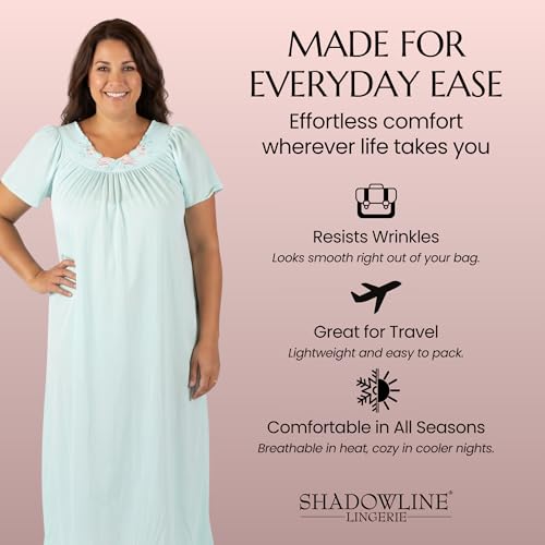 Image of Shadowline Women's Petals 53 Inch Short Flutter Sleeve Long Gown