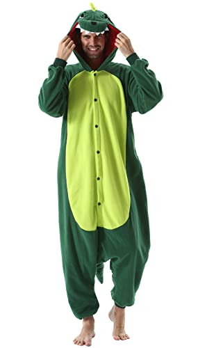SAMGU Dinosaur Onesie Adult Halloween Christmas Animal Cosplay Costume One Piece Pajamas for Men Women Medium