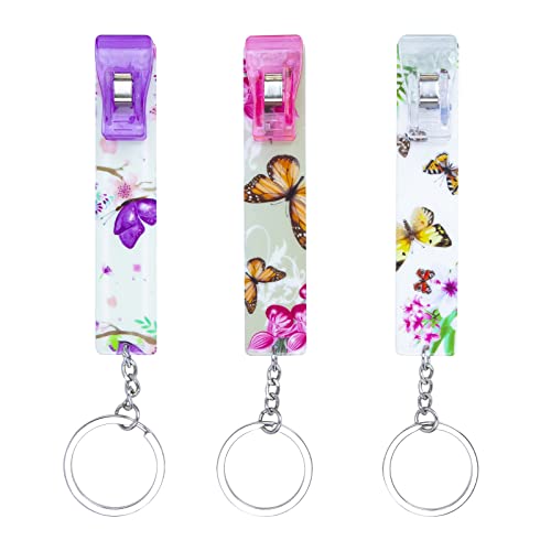 Image of 3PCS Butterfly Card Grabber for Long Nails 2026, Cute Credit Card Puller Bank ATM Keychain Women with Plastic Clip