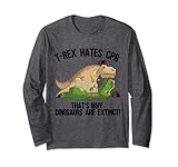 Photo Gallery divertente t-rex odia cpr regalo uomini donne fresco dinosauro paramedico maglia a manica Photo Gallery divertente t-rex odia cpr regalo uomini donne fresco dinosauro paramedico maglia a manica