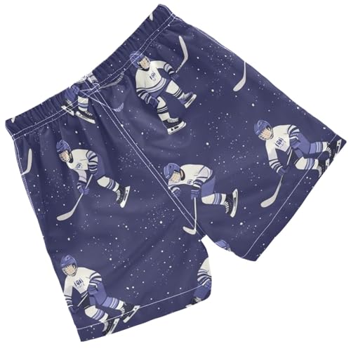 Pigsaly Boys Swim Trunks Blue Sports Hockey Ice Purple Boys Board Shorts Swimsuit Swimwear Summer Bathing Suit 4T2