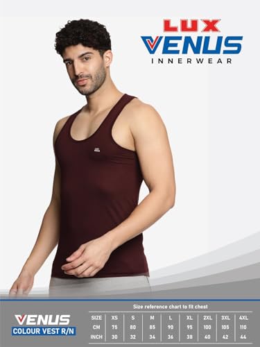 Image of LUX VENUS Men's Vest - 100% Cotton Premium Baniyan (Color May Vary)
