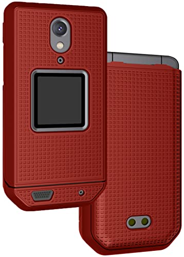 Coque Cat S22 Rabat Évite les Rayures Étui Rigide Fin Rouge