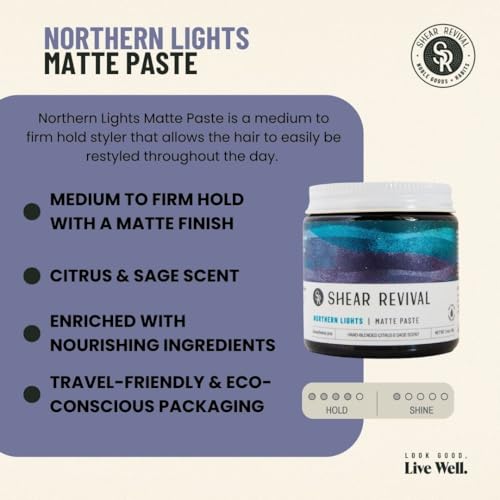 Northern Lights Matte Paste Shear Revival cire coiffante mate 56g