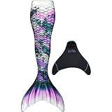 Fin Fun Limited Edition Mermaid Tail zum Schwimmen für Frauen, Teenager und Erwachsene mit Monoflosse, Medium, Violet Vortex