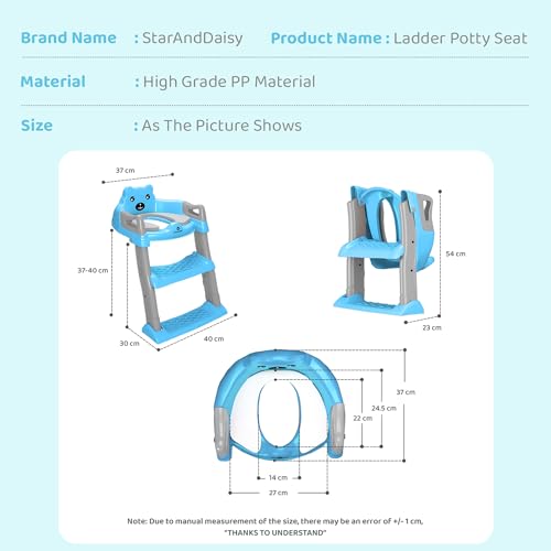 Image of StarAndDaisy Potty Seat for Kids 1-3 Years | Toilet Seat for Kids with Height Adjustable & Removable Soft Cushion, Fits All Western Toilets seat (Blue-Grey)