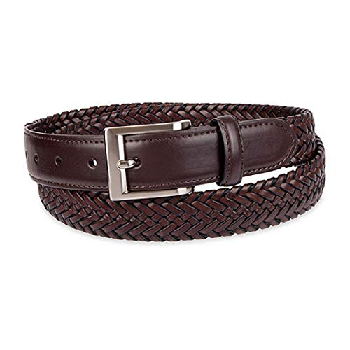 Stafford Men's Braided Stretch Belt (Brown, 38)