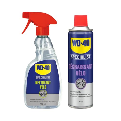 Lot nettoyage vélo WD-40 SPECIALIST • Dégraissant Vélo 500 ml + Nettoyant Vélo 500 ml