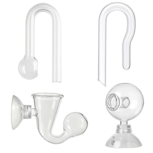 DqiUnaX CO2 Diffusor Aquarium, 4er Set Inklusive Dauertest, Für Präzise CO2 Versorgung Im Aquarium, Ideal Für Pflanzenaquarien, Einfache Handhabung Und Langlebige Qualität