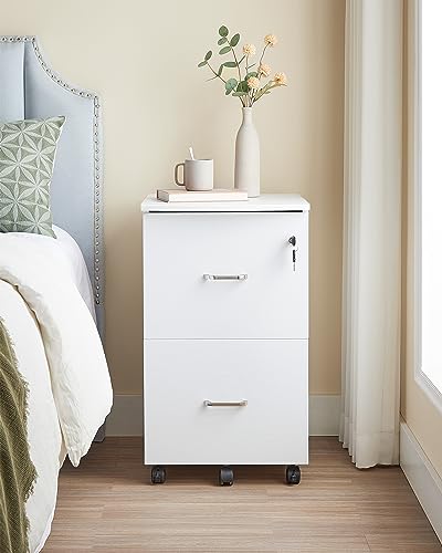 Image of VASAGLE 2-Drawer File Cabinet, Small Rolling, Locking, Printer Stand
