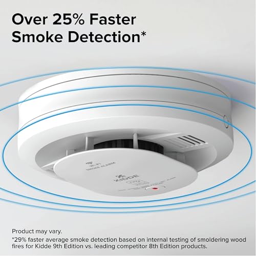 Image of Kidde Smart Smoke Detector, Ring App Enabled for Real-Time Notifications, Wire-Free Interconnectivity, AA Battery Powered