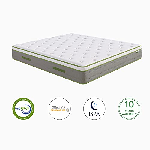 Image of Novilla Queen Size Mattress, 10 Inch Hybrid Pillow Top Queen Mattress in a Box with Gel Memory Foam & Individually Wrapped Pocket Coils Innerspring for a Cozy & Peaceful Sleep