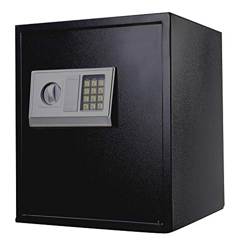 lqgpsx Digital Safe Box, Large Capacity Electronic Solid Steel Home Office Hotel Business Documents Money Cash Security with Keypad Password, Black