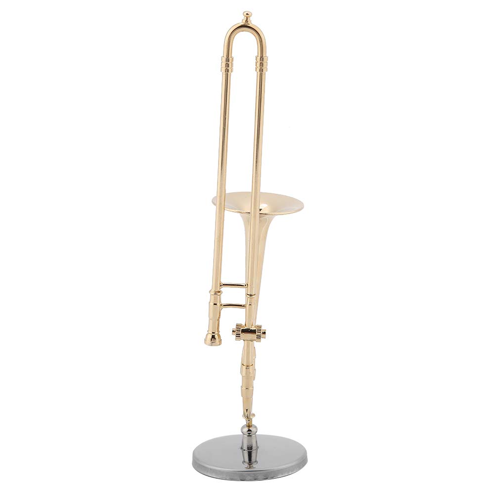 Modèle d'instrument Miniature, Trombone Miniature Rep Trombone Miniature, Modèle Musical, Mini en Laiton pour Vos Enfants ou Amis Musiciens.