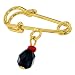 Produktbild 14 K vergoldet Schutz Amulett schlicht Simuliert Azabache Baby Kinder Pin Brosche