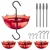 TERULF Ant Moat for Hummingbird and Oriole Feeder(5 OZ, 4 Pack) Umbrella Hummngbird Feeder Parts Hanging Ant Guard, Feeder Accessory Hooks
