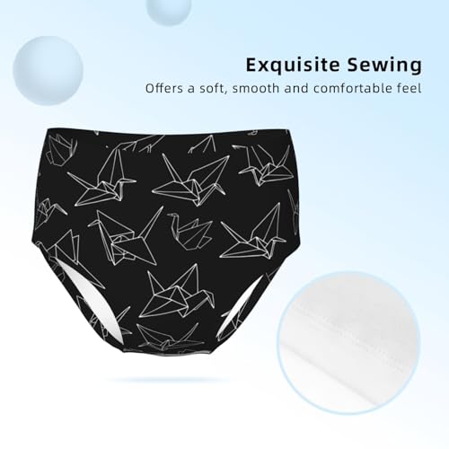 Origami Paper Crane Bird Girls' Underwear Soft Cotton Little Girls Panties Comfort Briefs3