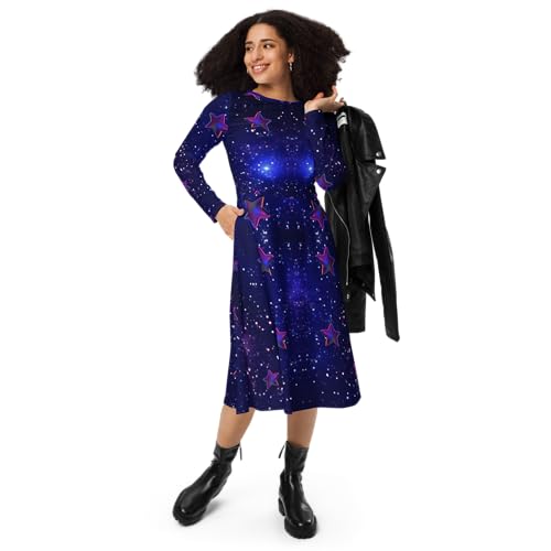 Robe midi à manches longues Trans/Femme Édition Spatiale pour un look unique