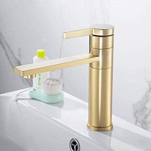 Robinet de lavabo en or anti-trace en laiton brossé durable
